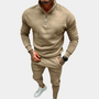 Herren Jogginganzug mit Reißverschluss - Sportlicher Look-Khaki-S-Luzern Mode