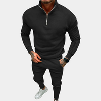 Herren Jogginganzug mit Reißverschluss - Sportlicher Look-Schwarz-S-Luzern Mode