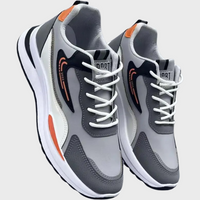 Herren Sneaker mit Mesh-Einsätzen und Komfortsohle-Grau PU-39-Luzern Mode