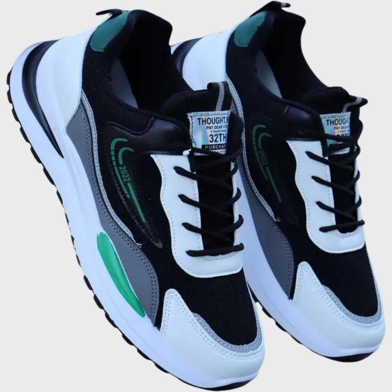 Herren Sneaker mit Mesh-Einsätzen und Komfortsohle-Schwarzes Netz-39-Luzern Mode