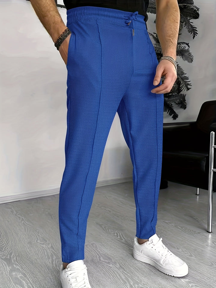 Herren Chinohose Slim Fit mit Elastischem Bund und Kordelzug-Luzern Mode