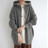 Unisex Oversized Kapuzenpullover mit Reißverschluss für Damen und Herren-Grau-S-Luzern Mode