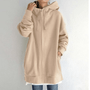Unisex Oversized Kapuzenpullover mit Reißverschluss für Damen und Herren-Khaki-S-Luzern Mode