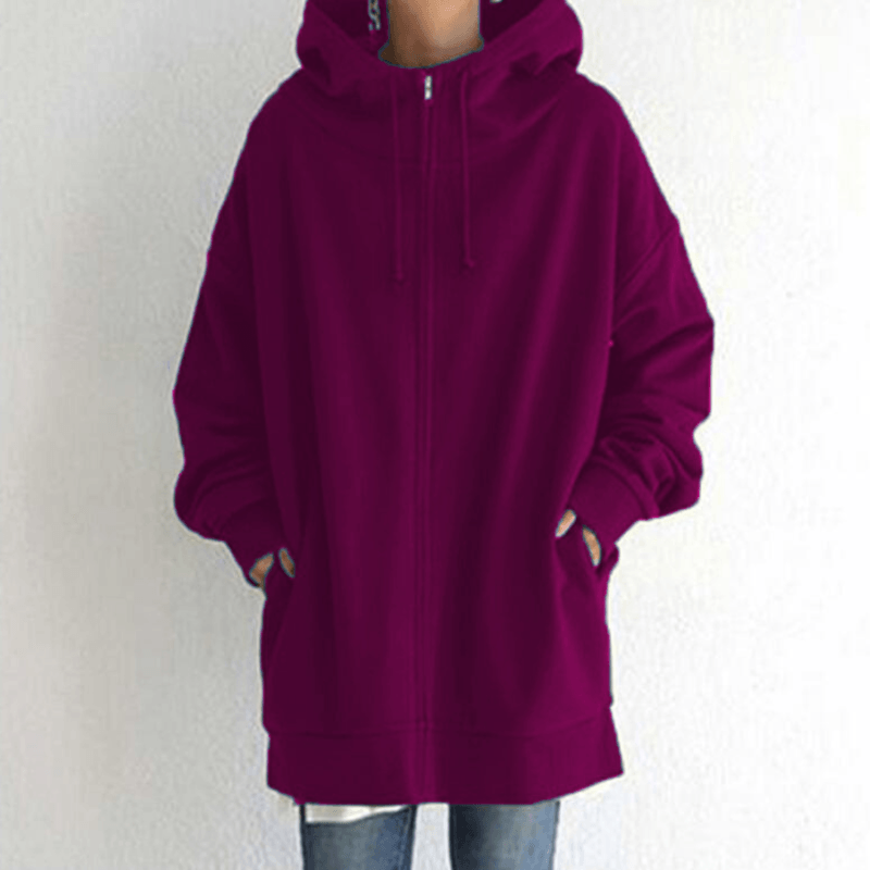 Unisex Oversized Kapuzenpullover mit Reißverschluss für Damen und Herren-Rosarot-S-Luzern Mode