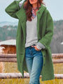 Damenjacke | Warm | Baumwollmix | Warm | Lang | Knopfverschluss | Unifarben-Dunkelgrün-S-Luzern Mode