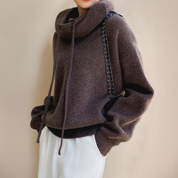 Damen Strickpullover mit Kapuze - Kuscheliger Hoodie Look-Luzern Mode