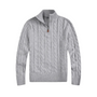 Herren Strickpullover mit Reißverschluss und Stehkragen-Grau-S-Luzern Mode