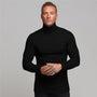 Herren Rollkragenpullover Slim Fit Strickmode Winter-Schwarz-M-Luzern Mode