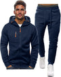 Herren Jogginganzug Kapuzenpullover und Jogginghose Set-Dunkelblau-S-Luzern Mode