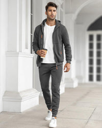 Herren Jogginganzug Kapuzenpullover und Jogginghose Set-Luzern Mode