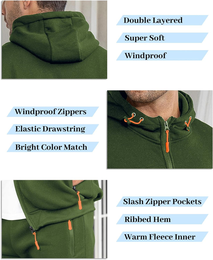 Herren Jogginganzug Kapuzenpullover und Jogginghose Set-Luzern Mode