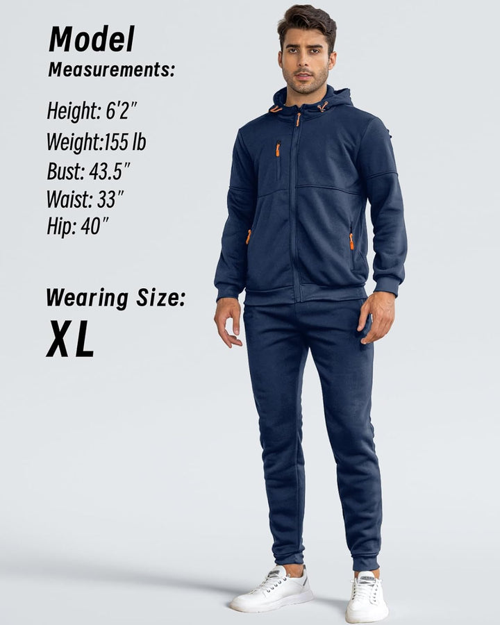 Herren Jogginganzug Kapuzenpullover und Jogginghose Set-Luzern Mode