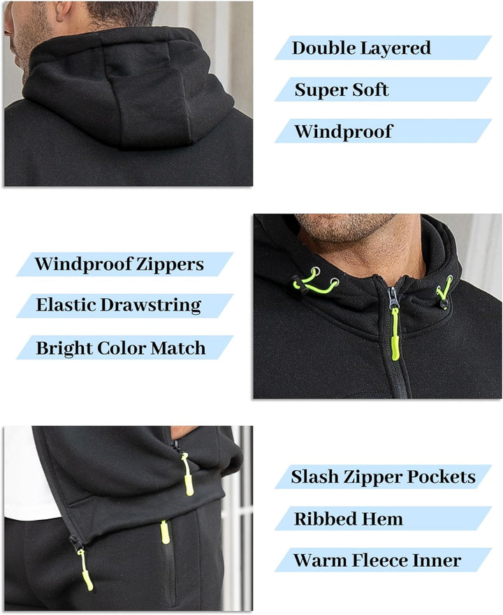 Herren Jogginganzug Kapuzenpullover und Jogginghose Set-Luzern Mode