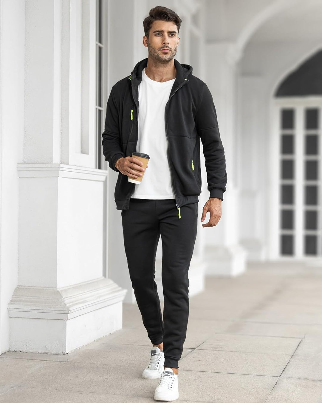 Herren Jogginganzug Kapuzenpullover und Jogginghose Set-Luzern Mode