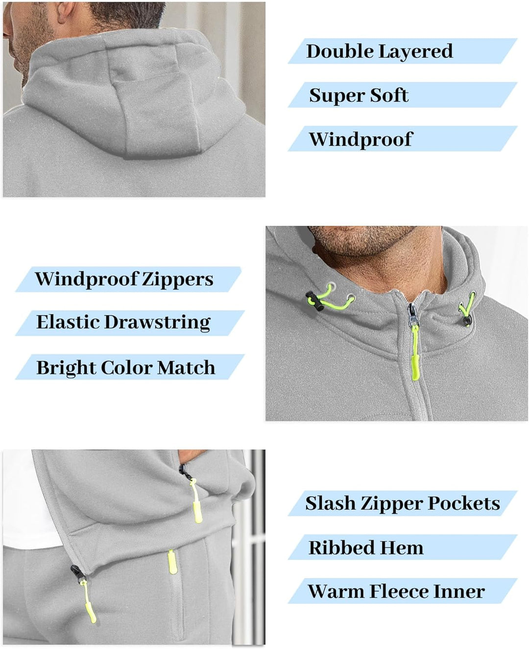 Herren Jogginganzug Kapuzenpullover und Jogginghose Set-Luzern Mode