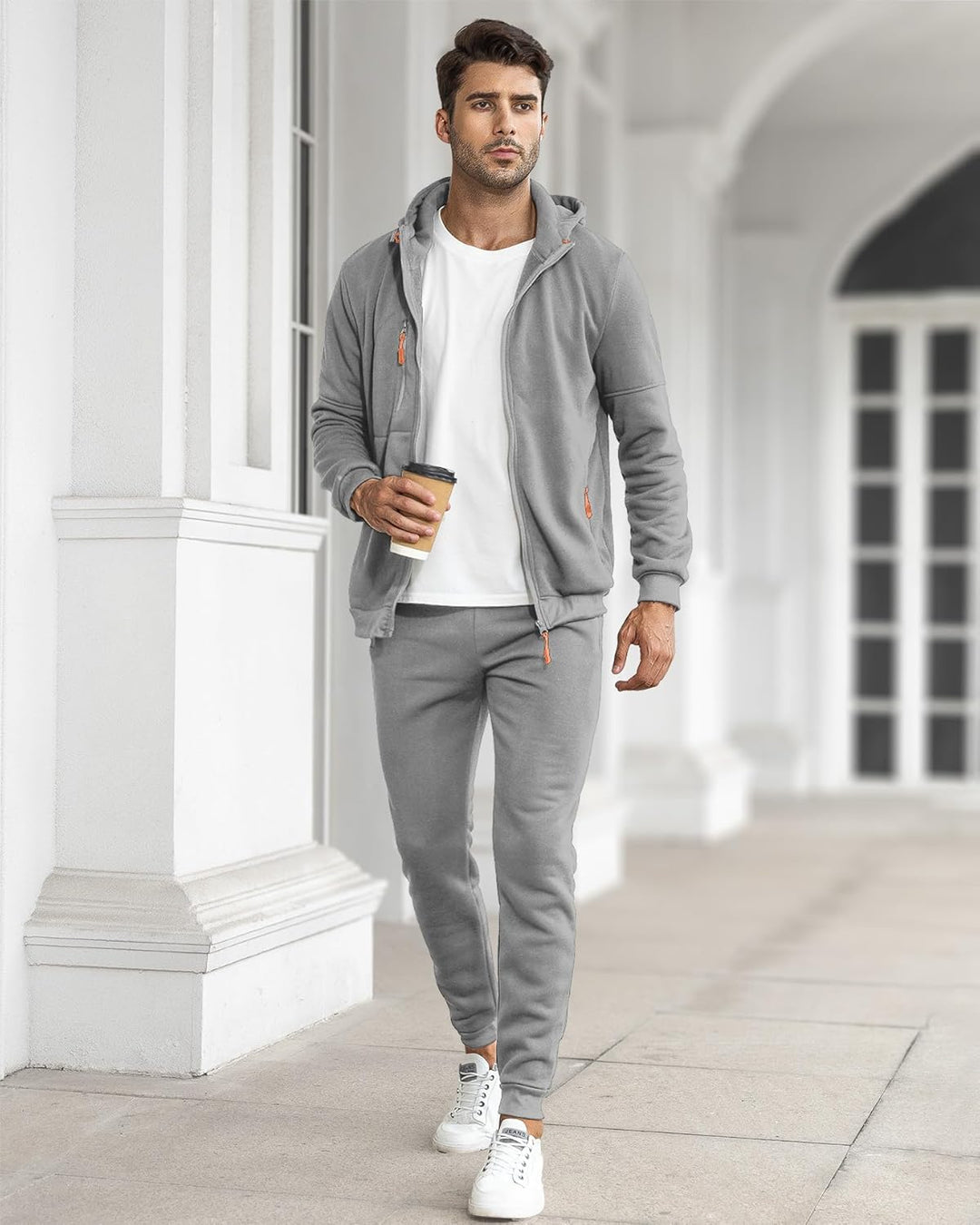 Herren Jogginganzug Kapuzenpullover und Jogginghose Set-Luzern Mode