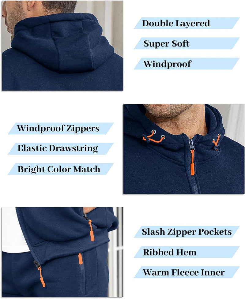 Herren Jogginganzug Kapuzenpullover und Jogginghose Set-Luzern Mode