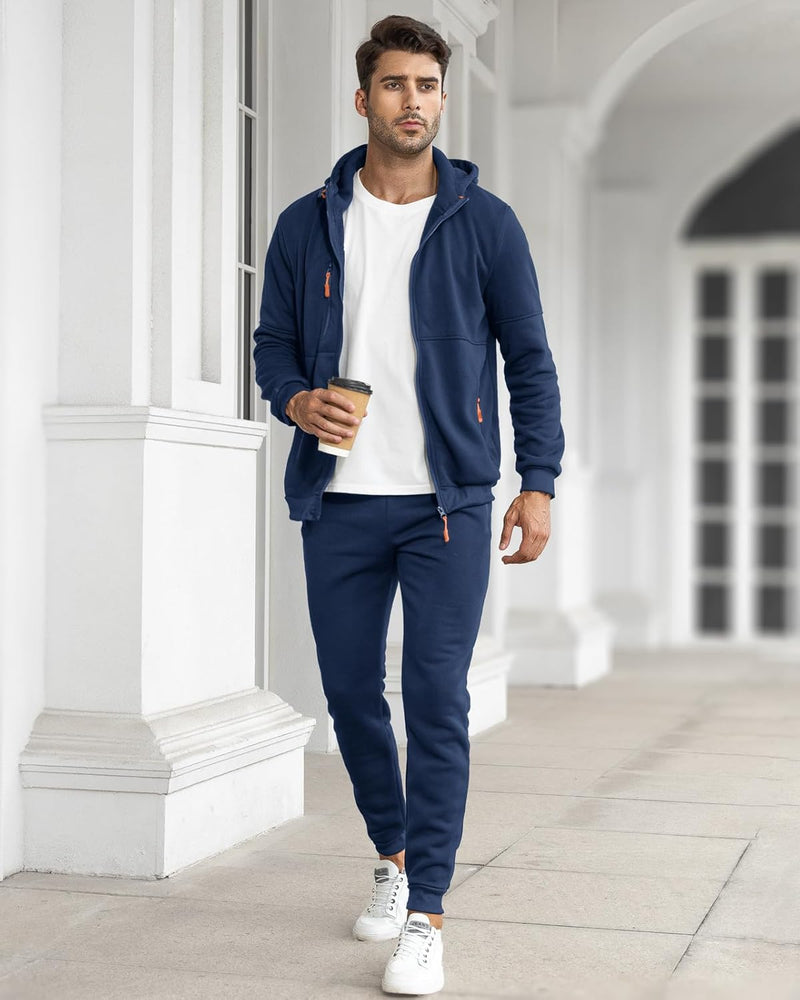 Herren Jogginganzug Kapuzenpullover und Jogginghose Set-Luzern Mode