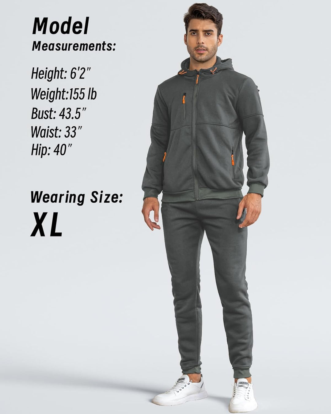 Herren Jogginganzug Kapuzenpullover und Jogginghose Set-Luzern Mode