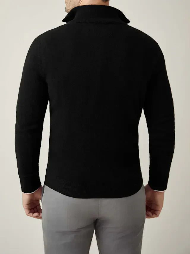 Herren Kaschmir Pullover mit Reißverschluss - Made in Italy-Luzern Mode