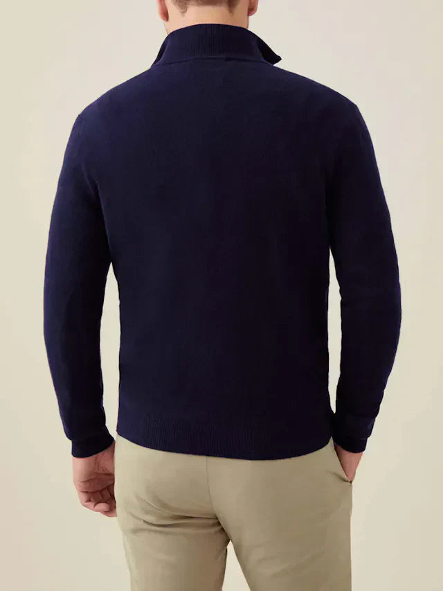 Herren Kaschmir Pullover mit Reißverschluss - Made in Italy-Luzern Mode