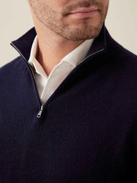 Herren Kaschmir Pullover mit Reißverschluss - Made in Italy-Luzern Mode