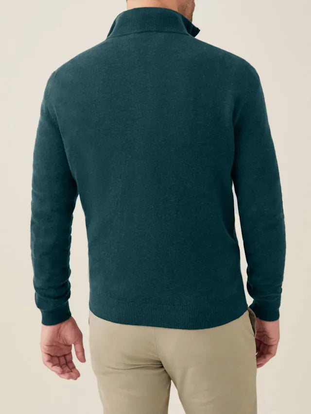 Herren Kaschmir Pullover mit Reißverschluss - Made in Italy-Luzern Mode