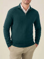 Herren Kaschmir Pullover mit Reißverschluss - Made in Italy-Grün-S-Luzern Mode