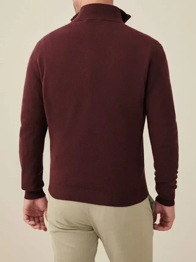 Herren Kaschmir Pullover mit Reißverschluss - Made in Italy-Luzern Mode
