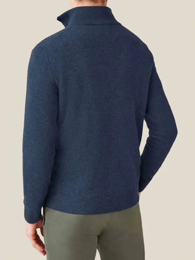 Herren Kaschmir Pullover mit Reißverschluss - Made in Italy-Luzern Mode