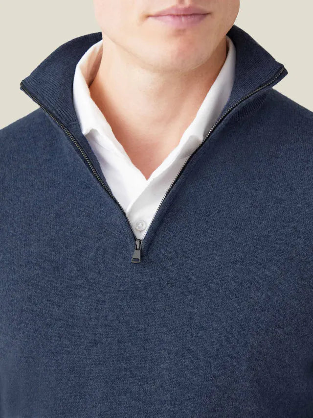 Herren Kaschmir Pullover mit Reißverschluss - Made in Italy-Luzern Mode
