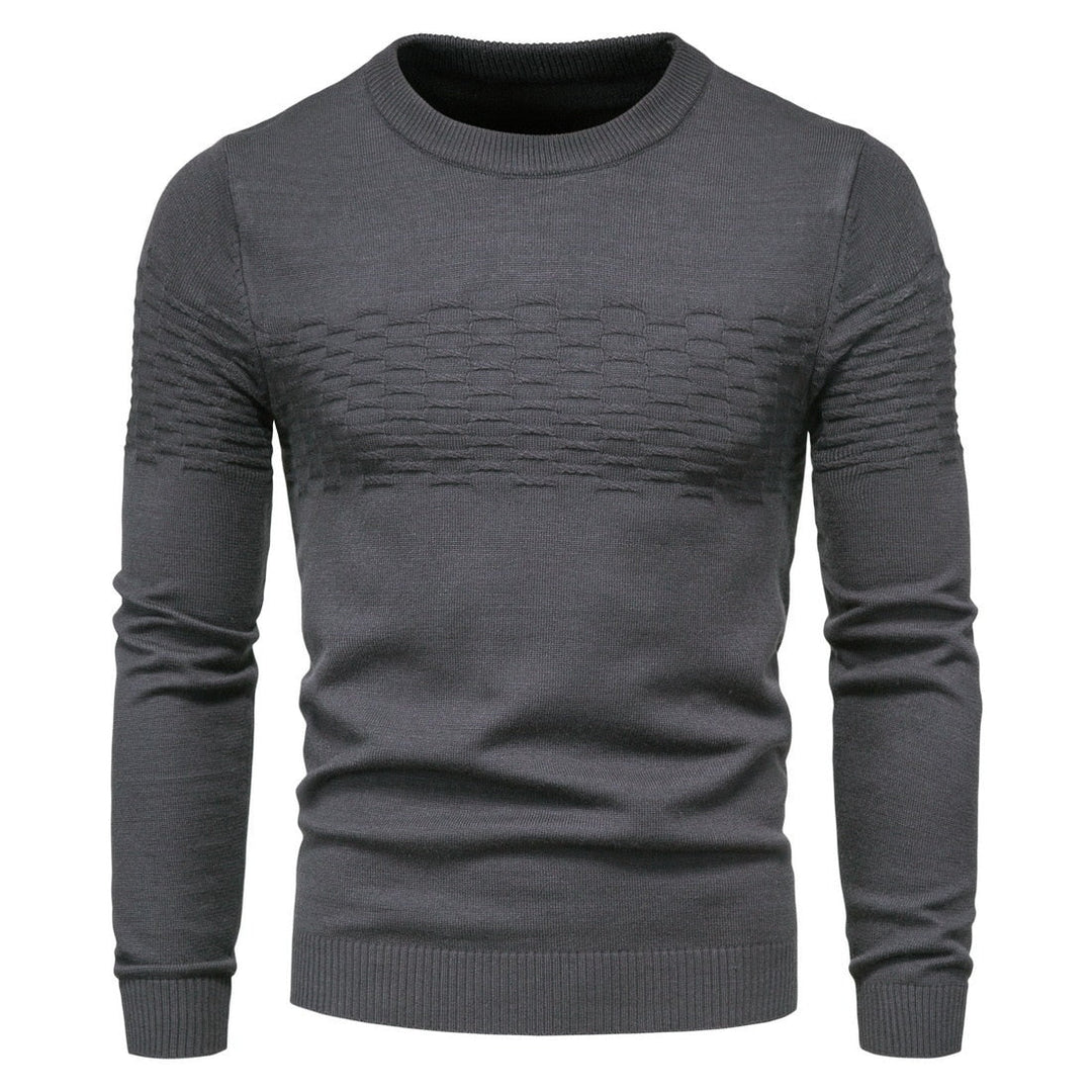 Herren Strickpullover mit Strukturmuster - Bequem & Stilvoll-Dunkelgrau-M-Luzern Mode
