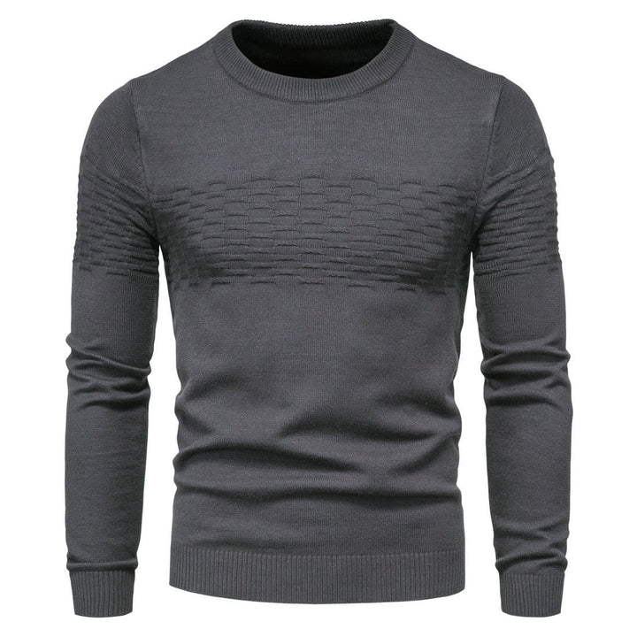 Herren Strickpullover mit Strukturmuster - Bequem & Stilvoll-Dunkelgrau-M-Luzern Mode