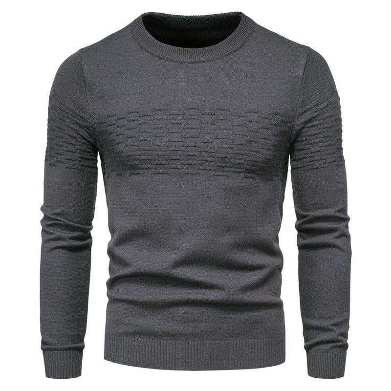 Herren Strickpullover mit Strukturmuster - Bequem & Stilvoll-Dunkelgrau-M-Luzern Mode