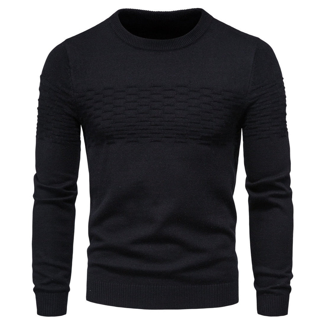 Herren Strickpullover mit Strukturmuster - Bequem & Stilvoll-Schwarz-M-Luzern Mode