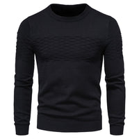 Herren Strickpullover mit Strukturmuster - Bequem & Stilvoll-Schwarz-M-Luzern Mode