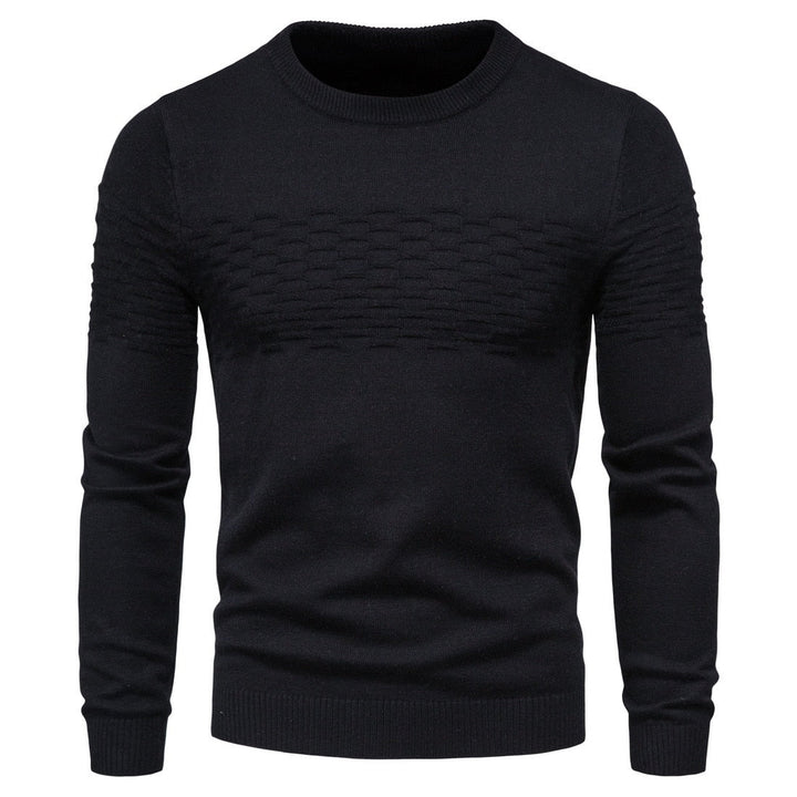 Herren Strickpullover mit Strukturmuster - Bequem & Stilvoll-Schwarz-M-Luzern Mode