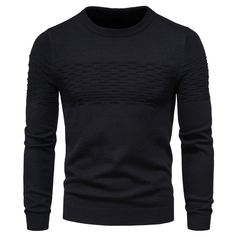 Herren Strickpullover mit Strukturmuster - Bequem & Stilvoll-Schwarz-M-Luzern Mode
