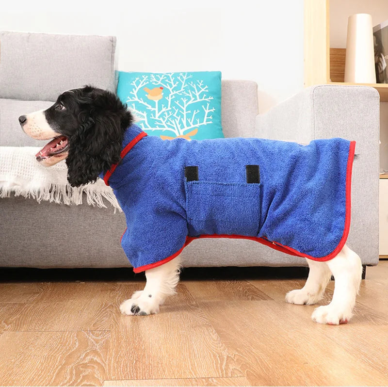 Hondenbadjas | Sneldrogend Wasbaar Comfortabel Duurzaam Verstelbaar-Blauw-XS-Luzern Mode