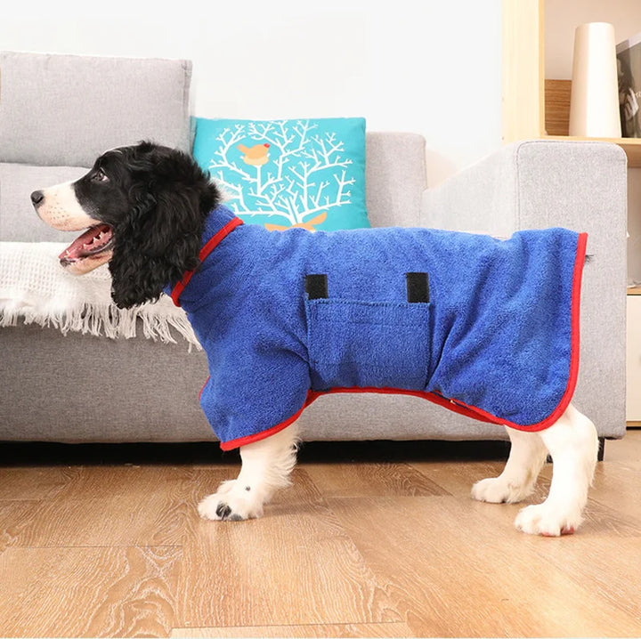 Hondenbadjas | Sneldrogend Wasbaar Comfortabel Duurzaam Verstelbaar-Blauw-XS-Luzern Mode