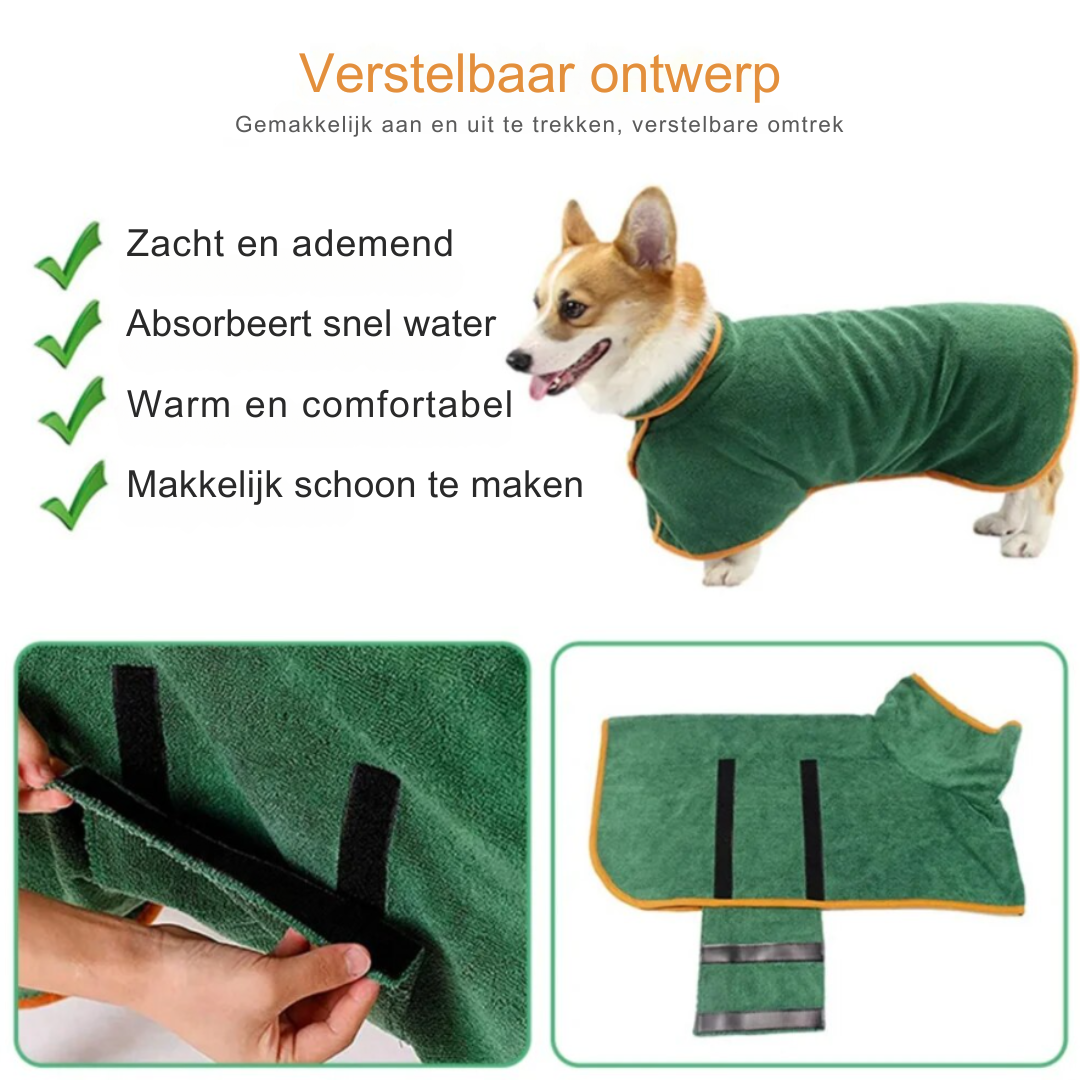 Hondenbadjas | Sneldrogend Wasbaar Comfortabel Duurzaam Verstelbaar-Luzern Mode