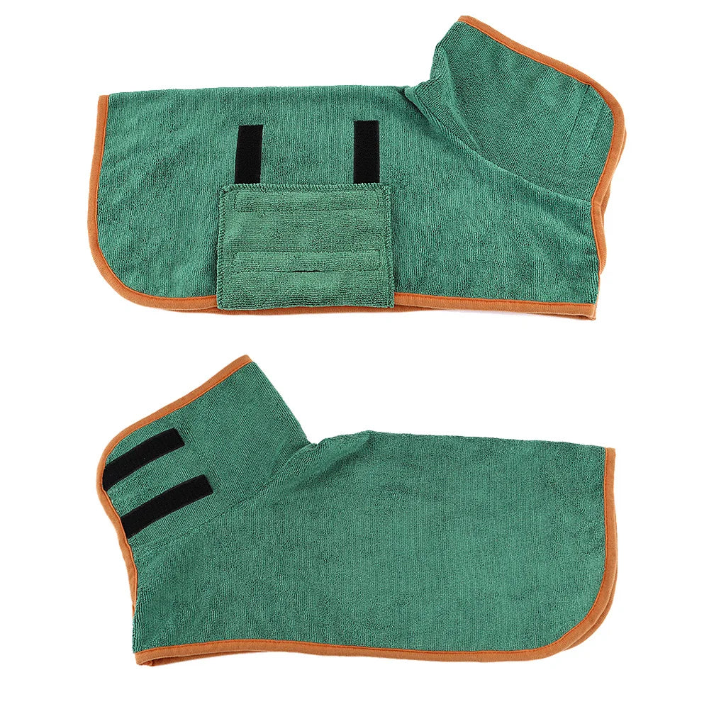 Hondenbadjas | Sneldrogend Wasbaar Comfortabel Duurzaam Verstelbaar-Groen-XS-Luzern Mode