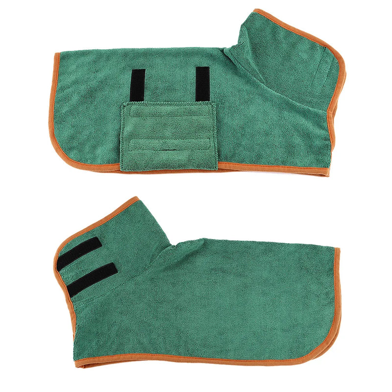 Hondenbadjas | Sneldrogend Wasbaar Comfortabel Duurzaam Verstelbaar-Groen-XS-Luzern Mode