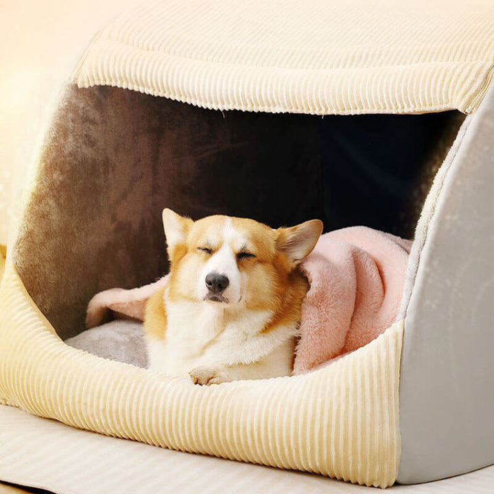 Hundebett | Zelt Bequem Luxus Weich Gemütlich Atmungsaktiv Geschützt Langlebig-Luzern Mode