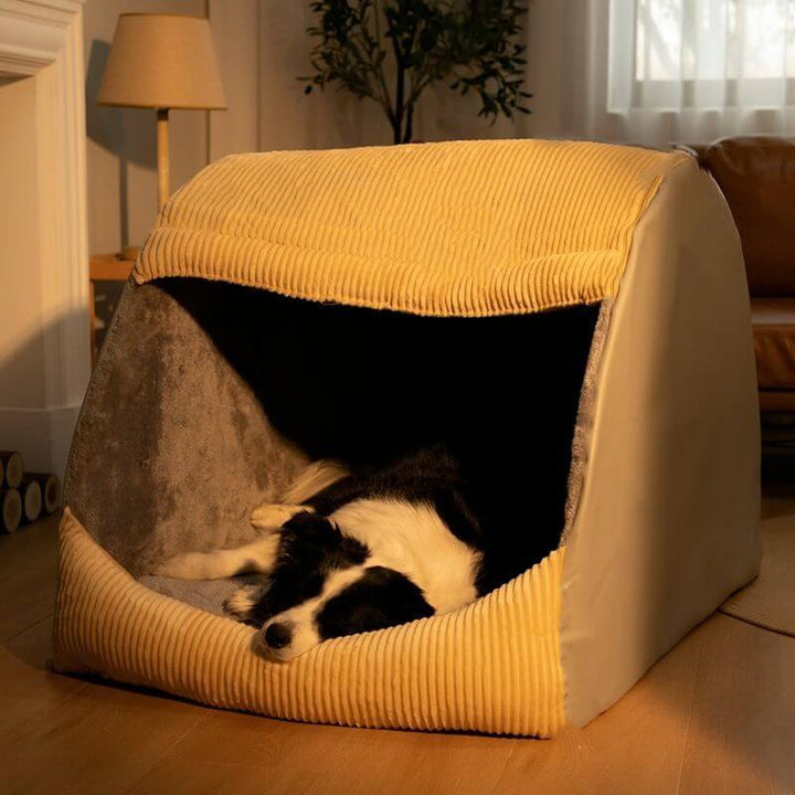 Hundebett | Zelt Bequem Luxus Weich Gemütlich Atmungsaktiv Geschützt Langlebig-Khaki-M-Luzern Mode