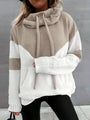 Gemütlicher Damen-Pullover mit Kapuze und Kängurutasche-Beige-S-Luzern Mode