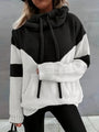 Gemütlicher Damen-Pullover mit Kapuze und Kängurutasche-Schwarz-S-Luzern Mode