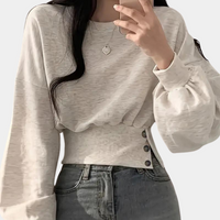 Damen Pullover mit Rundhalsausschnitt und Rippbündchen-Luzern Mode