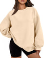 Oversized Damen Sweatshirt - Bequemes Freizeit Oberteil für Stil und Komfort-Apricot-S-Luzern Mode