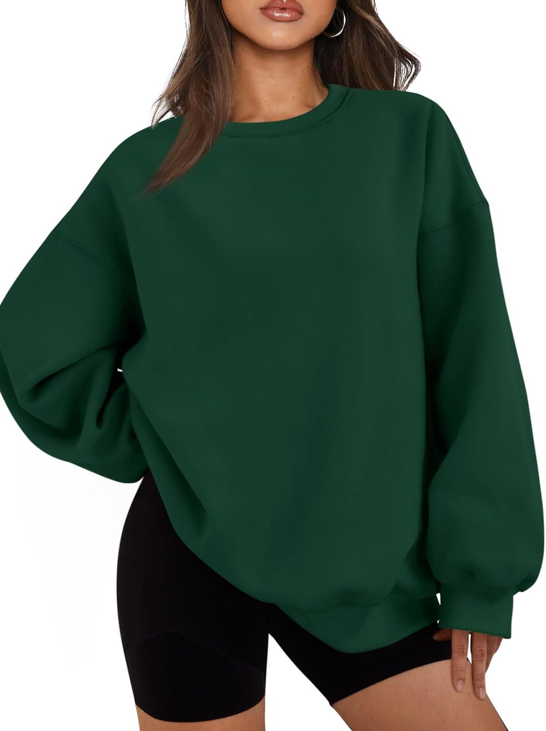 Oversized Damen Sweatshirt - Bequemes Freizeit Oberteil für Stil und Komfort-Dunkelgrün-S-Luzern Mode